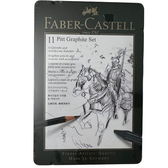 Faber-Castell 11 Pitt Graphite Set Graphite Pencils & Crayons Artistic w Tin NEW - Picture 1 of 7
